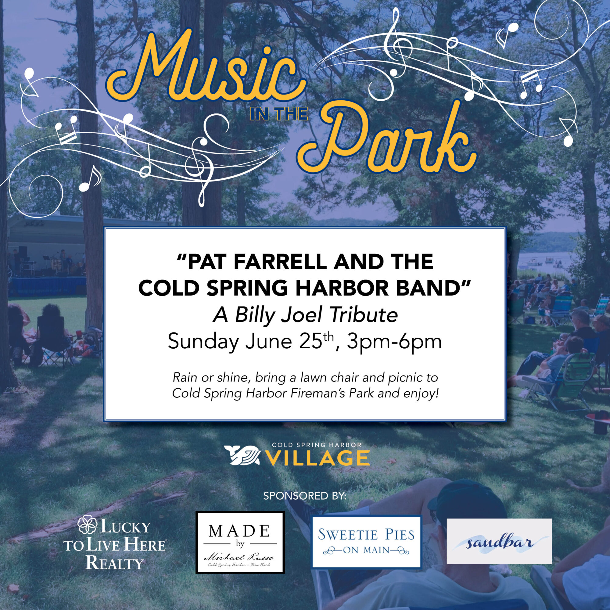 Cold Spring Harbor Village Music in the Park!Sunday, June 25, 2023
